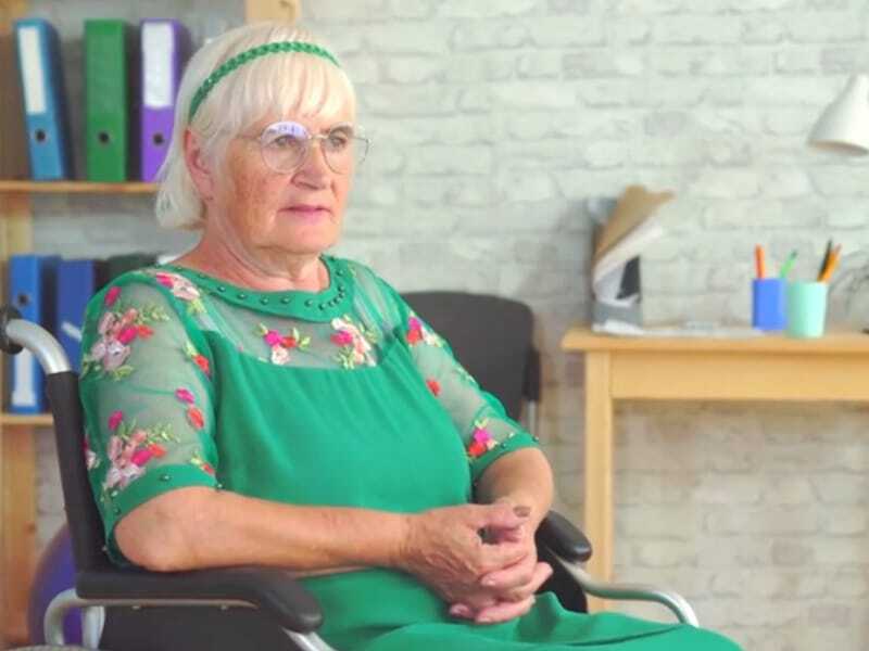 senior resident in wheelchair